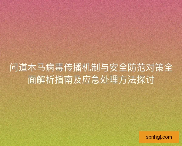 问道木马病毒传播机制与安全防范对策全面解析指南及应急处理方法探讨