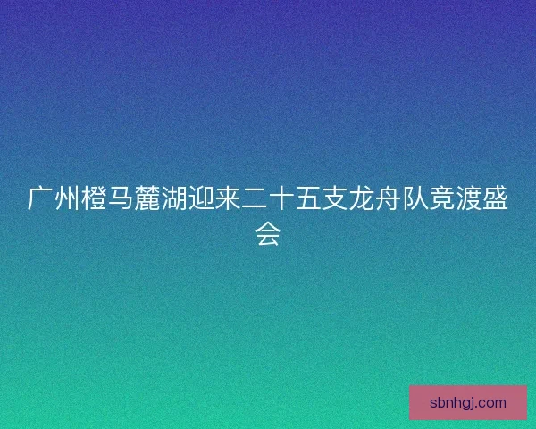 广州橙马麓湖迎来二十五支龙舟队竞渡盛会